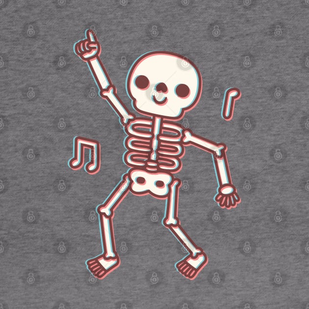 Funny Dancing Skeleton 3D Anaglyph Style by rustydoodle